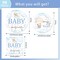 Teddy Bear Baby Shower Decorations - 96 Pcs We Can Barely Wait Baby Shower Decorations Blue Tableware Plates Napkins Fork Party Supplies